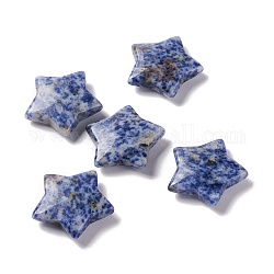 Perles de jaspe tache bleue naturelle, pas de trou / perles non percées, étoiles du nord, 29.5x31~31.5x7~8mm