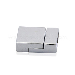 Nickel Free & Lead Free Platinum Alloy Rectangle Magnetic Clasps, Long-Lasting Plated, 20x13x5mm, Hole: 3x10mm