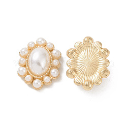 Abs cabochon perla imitazione, con la conclusione della lega, ovale, oro, 25x19x8mm