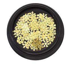 Brass Cabochons, Nail Art Decoration Accessories, Mixed Christmas Snowflake, Golden, 5x4.5x0.1mm, about 0.9g/box