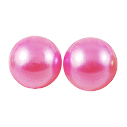 ABS-Kunststoffimitation Perle Cabochons, Halbrund, neon rosa , 10000 mm