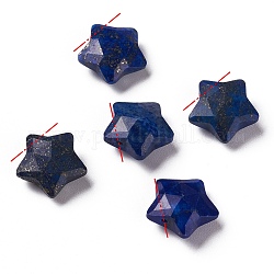 Breloques naturels lapis-lazuli, étoiles du nord, facette, 13~13.5x14~14.5x6~6.5mm, Trou: 0.8mm