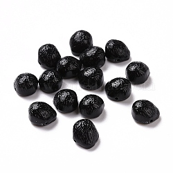 Abalorios acrílicos opacos, pepitas, negro, 10.5x9.5x7.5mm, agujero: 1 mm, 1170 unidades / 500 g