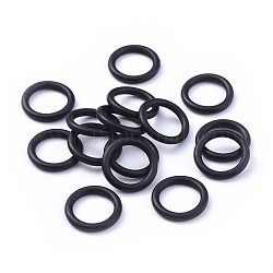 Conectores de anillo de caucho o, enlace Ring, negro, aproximamente 13 mm de diámetro, 2 mm de espesor, 9 mm de diámetro interior