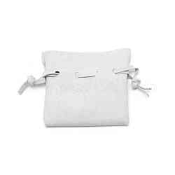 Microfiber Cloth Packing Pouches, for Jewerly, Drawstring Bags, Gray, 6.9~7.5x7.5x0.4cm