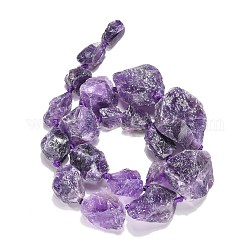 Natural Amethyst Beads Strands, Graduated Beads, Nuggets, Amethyst, 16~50x10~38x7~27mm, Hole: 1mm