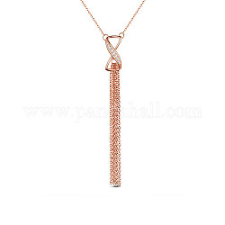 Ожерелья с подвесками shegrace 925 из стерлингового серебра, с ааа класс фианитами, с 925 маркой, розовое золото , 17.71 дюйм