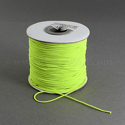 Round Elastic Cord, with Nylon Outside and Rubber Inside, Green Yellow, 1mm, about 109.36 yards(100m)/roll