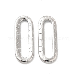 304 Stainless Steel Linking Ring, Textured, Oval, Stainless Steel Color, 20x7.5x1.5mm, Inner Diameter: 15x3mm