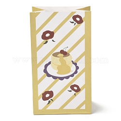 Rechteckige Papiertüten, Mischmuster mit Stickern, Aufbewahrungsbeutel, Hochzeitsfeier Geburtstagsgeschenktüte, blass Goldrute, 26.9x15.1x0.2 cm