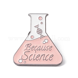 Слово потому что наука эмалированная булавка, значок сплава бутылка химии ко дню учителя, металлический черный, розовые, 30x27x1.5 мм, штифты : 1 мм