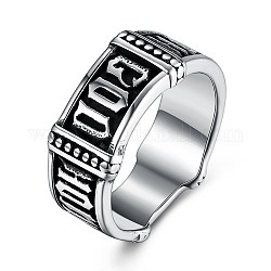 Men's Stainless Steel Finger Rings, Wide Band Ring, Antique Silver, US Size 10(19.8mm)