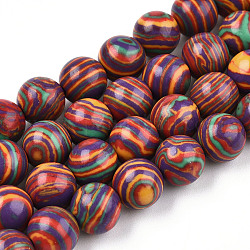 Brins de perles synthétiques teintées rondes, colorées, 8mm, Trou: 1mm, Environ 42~43 pcs/chapelet, 14.37~14.65 pouce (36.5~37.2 cm)