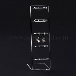 Transparent Acrylic Earrings Display Stands, L-Shaped, Clear, 19.5x6.3x0.95cm, Hole: 1.6mm