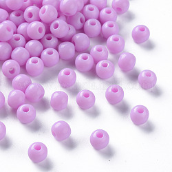 Opaque Acrylic Beads, Round, Violet, 6x5mm, Hole: 1.8mm, about 4400pcs/500g