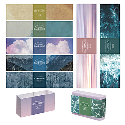 Etichetta di carta sapone stile scenario naturale, involucri di sapone, rettangolo, per imballaggi di sapone, colore misto, 50x210mm, 9 stile, 10pcs / style, 90 pc / set