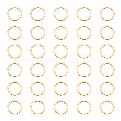 Unicraftale 40 Stück 12 mm im Durchmesser 304 Verbindungsringe aus Edelstahl, Metall-O-Ring, goldener runder Ring, Kreisrahmen, Verbindungsring, Schmuck-Verbindungsring für Armband, Halskette, Schmuckherstellung