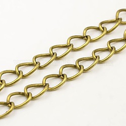 Iron Twisted Chains, with Spool, Unwelded, Antique Bronze, 9x6x1.2mm, about 164.04 Feet(50m)/roll