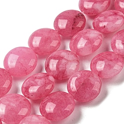 Chapelets de perles de jade blanche naturelle, teinte, plat rond, rouge violet pâle, 10x5mm, Trou: 0.8mm, Environ 39 pcs/chapelet, 15.47'' (39.3 cm)