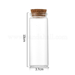 ガラス瓶  コルクプラグ付き  ウィッシングボトル  コラム  透明  3.7x10cm  容量：80ml（2.71fl.oz）