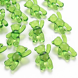 Transparent Acrylic Beads, Bear, Green, 37x28x13mm, Hole: 2.5mm, about 133pcs/500g