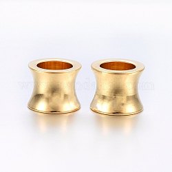 304 Edelstahlkugeln, Großloch perlen, Vase, echtes 24k vergoldet, 10x8 mm, Bohrung: 6.5 mm