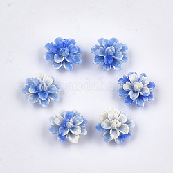 Perles de corail synthétiques, teinte, fleur, bleu royal, 17.5x18x10mm, Trou: 1.5mm