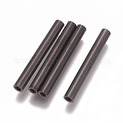 304 perline tubo in acciaio inox, elettroforesi nera, 25x3mm, Foro: 1.8 mm