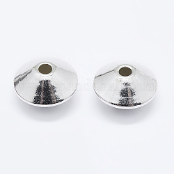 925 in argento sterling distanziatore perline, perline del piattino, argento, 3~3.5x1.8mm, Foro: 1 mm