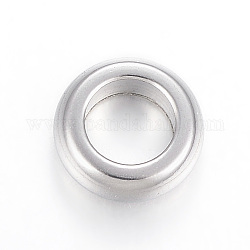 304 Edelstahl-Abstandhalter-Perlen, Flachrund, Edelstahl Farbe, 9x3 mm, Bohrung: 5 mm