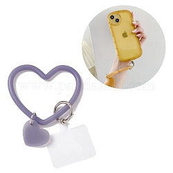 Telefon-Umhängeband mit Silikon-Herzschlaufe, Handschlaufe mit Schlüsselanhängerhalter aus Kunststoff und Legierung, Medium lila, 18.2 cm