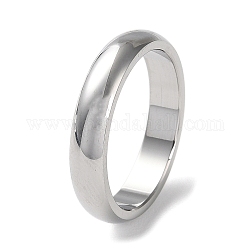 304 простое кольцо на палец из нержавеющей стали для женщин и мужчин, цвет нержавеющей стали, 4 мм, внутренний диаметр: размер США 7 1/4 (17.5 мм)