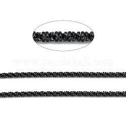 304 Blumenkohlketten aus Edelstahl, mit Spule, gelötet, Elektrophorese schwarz, 2.4 mm, ca. 5 m / Rolle