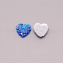Cabochon di plastica, accessori di abbigliamento, cuore, blu royal, 12x12x4mm, 200pcs/scatola