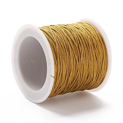 Плетеной нейлоновой нити, DIY материал для изготовления ювелирных изделий, темно-золотистые, 0.8 мм, 100 ярдов / рулон
