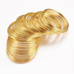 Fil à mémoire en acier, bracelets faisant, sans nickel, or, 22 jauge, 0.6mm, 60 mm de diamètre intérieur , 1800 cercles / 1000g