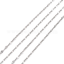304 Stainless Steel Cable Chains, Dapped Chains, Soldered, Decorative Chains, with Flat Oval Connector, Stainless Steel Color, 2.3x4mm