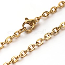 304 acero inoxidable cadenas de cable collares, con broches de langosta, dorado, 29.5 pulgada (74.9 cm)