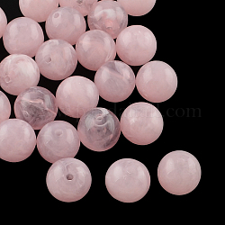 Perles rondes en acrylique d'imitation pierre précieuse, perle rose, 8mm, Trou: 2mm, environ 1700 pcs/500 g