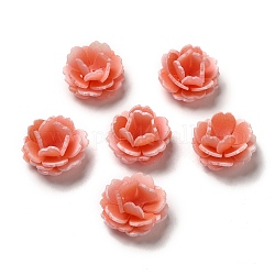 Tappo di perline di fiori, per la creazione di gioielli fai da te, arancio rosso, 22~24x13~14mm, Foro: 1~1.4 mm