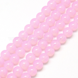 Backen lackierte Glasperlenstränge, Nachahmung Opalite, Runde, Perle rosa, 10 mm, Bohrung: 1.3~1.6 mm, ca. 80 Stk. / Strang, 31.4 Zoll