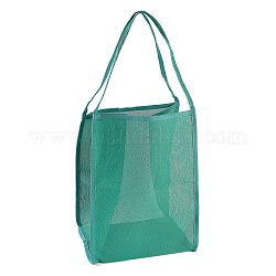 Strandtasche aus Polyesternetz, mit Griff Mesh-Strand-Einkaufstasche wiederverwendbare Mesh-Einkaufstasche, für Reisespielzeug oder Wäsche, dunkeltürkis, 62.4~63 cm