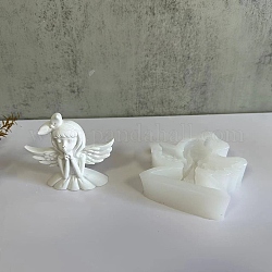 Fai da te angelo principessa figurine display decorazione stampi in silicone fai da te, stampi per colata di resina, per la produzione artigianale di resina UV e resina epossidica, bowknot, 8.6x8.7x2.7cm, diametro interno: 7.1x7.3 cm