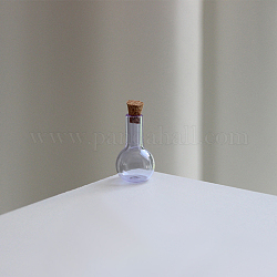Мини-контейнеры для бутылок из боросиликатного стекла, бутылка желаний, с пробкой, лампа, средне фиолетовый, 1.8x3 см