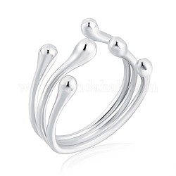 925 открытое кольцо-манжета с когтями из стерлингового серебра, полое массивное кольцо для женщин, серебряные, размер США 4 1/4 (15 мм)