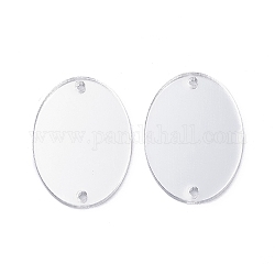 Acrylic Sew on Rhinestone, Acrylic Mirror, Two Holes, Garments Accessories, Oval, Crystal, 25x18mm, about 200pcs/bag