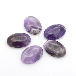 Cabuchones de piedras preciosas naturales, oval, amatista, 25x18x5~7mm