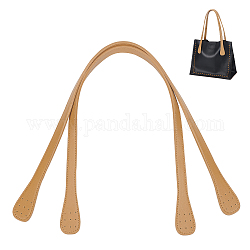 Cuoio cucito sui manici della borsa, per gli accessori di sostituzione della borsa, Burlywood, 64x1.5~3.2x0.4cm, Foro: 1.2 mm
