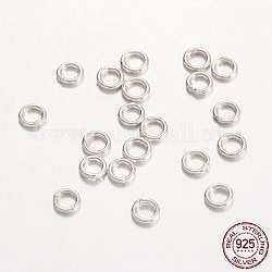 925 anello tondo in argento sterling, anelli di salto saldati, anelli di salto chiusi, argento, 4x1mm, circa 200pcs/20g