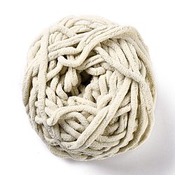 Filato morbido per uncinetto, filato per maglieria spesso per sciarpa, scactola, realizzazione di cuscini, verga d'oro pallido, 7~8mm, 65.62 iarda (60 m)/rotolo